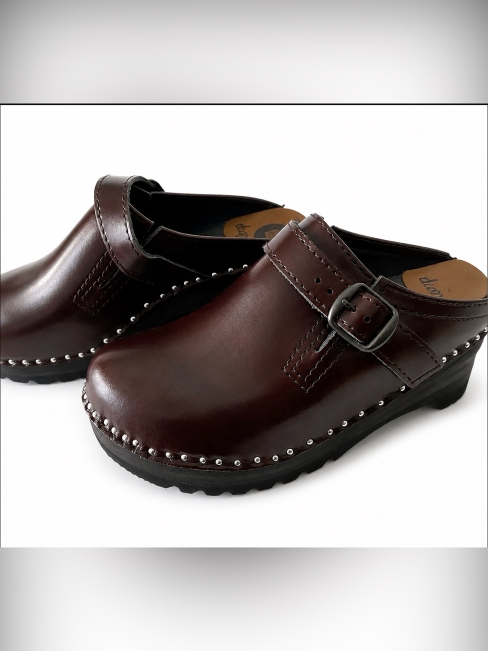 Troentorps Toffelfabrik Leather Clog size 35 NWOT - Picture 4 of 8